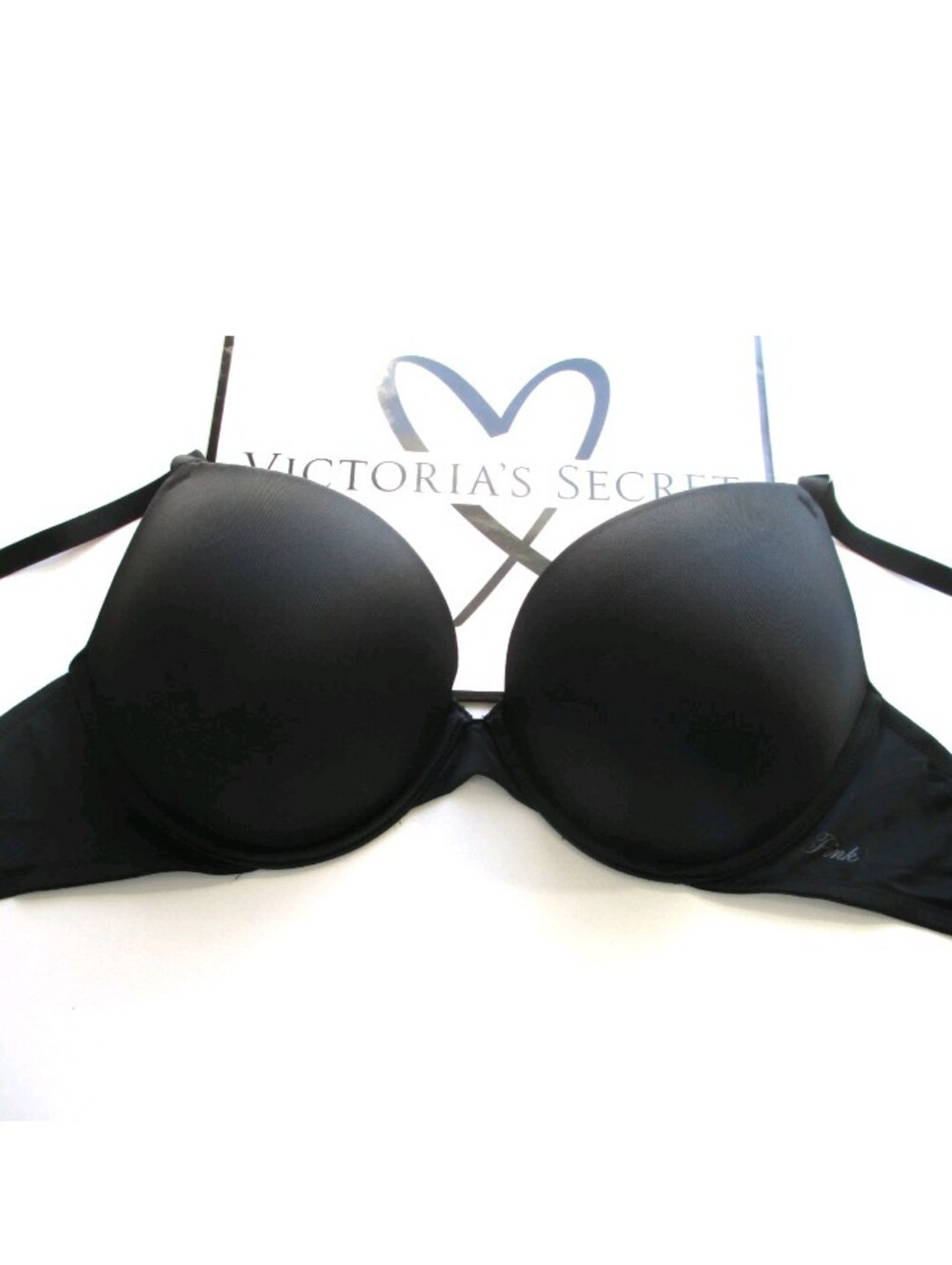 VICTORIA'S SECRET PINK Super Push-Up Bra VS Black 34C 36A 36B 36C 36DD 40B 40C